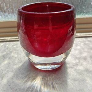 Red Glass Candle Holder